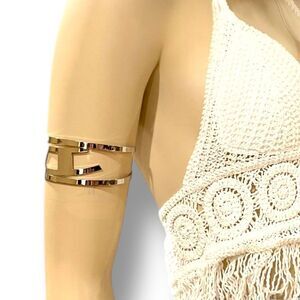 Silver Tribal Wide Open Cuff Bracelet Armlet Bohemian Gothic NWT